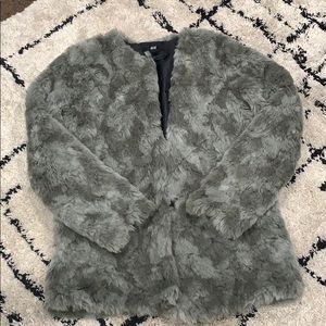 Gray Faux Fur Coat
